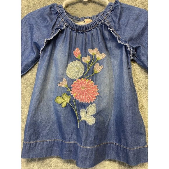 Mimi & Maggie Tranquil Garden Mariposa Denim Dress Baby Girl 3-6 Months - Picture 2 of 12